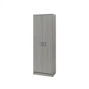 Armoire 60 Ray chêne gris 2 portes et 4 étagères