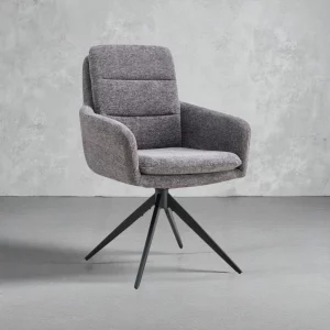 Chaise Lisold Pivotant  Tissu Fabb Raven 13 Gris foncé