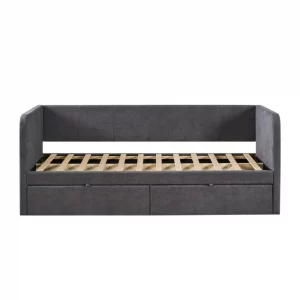 Lit Parma 90 X 200 avec sommier Tissues Gris