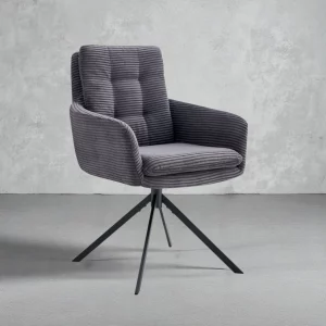 Chaise Luna Pivotant Corduroy Fabb Hyper 16 Gris