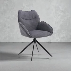 Chaise Mahi Pivotant  Tissu Ote Share 456 Gris fonc&eacute;