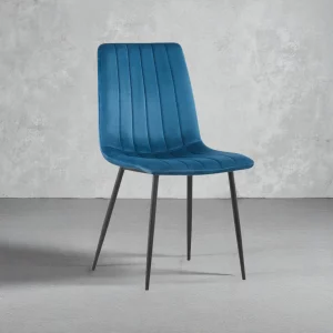 Chaise Willis Velours Bleu