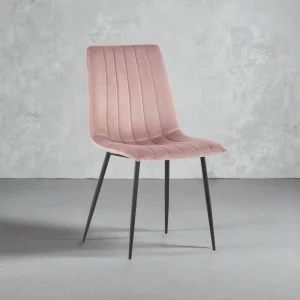 Chaise Willis Velours Rose