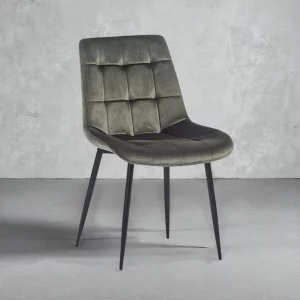 Chaise Juta Velours Vert