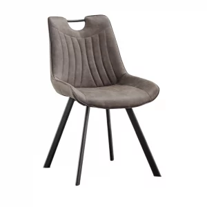 Chaise Pablo PU Micro fibre Gris fonc&eacute;