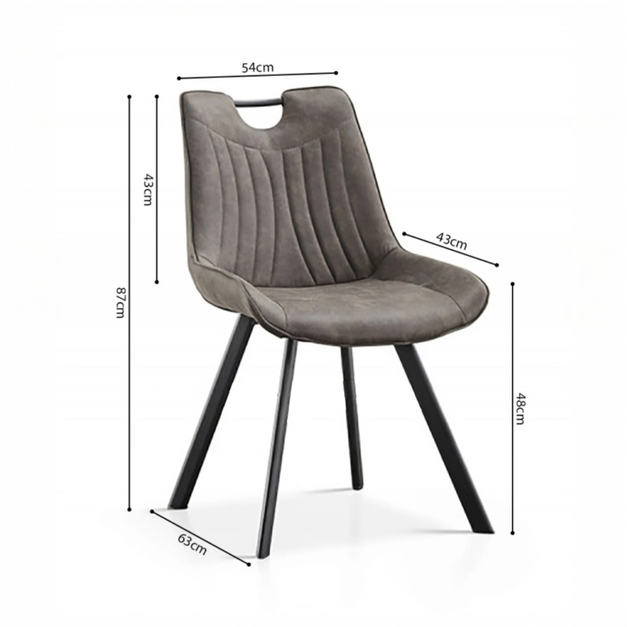 Chaise Pablo PU Micro fibre Gris foncé – Image 5