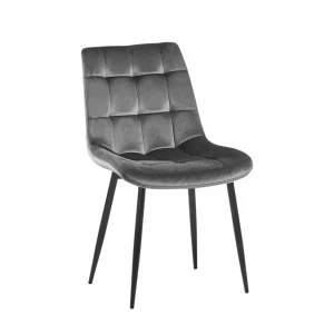 Chaise Juta Velours Gris fonc&eacute;