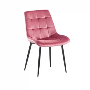 Chaise Juta Velours Rose