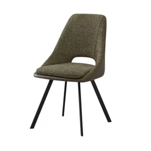 Chaise Filou Boucl&eacute; Vert Dos PU Brun vert fonc&eacute;