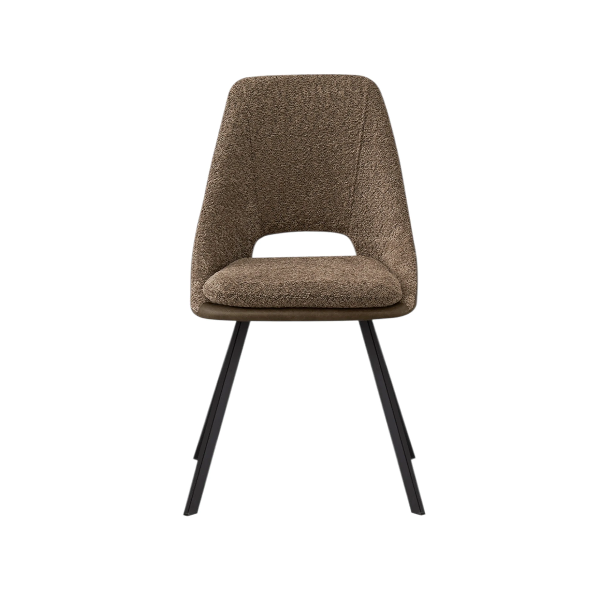 Chaise Filou Bouclé Sable Dos PU Brun – Image 3