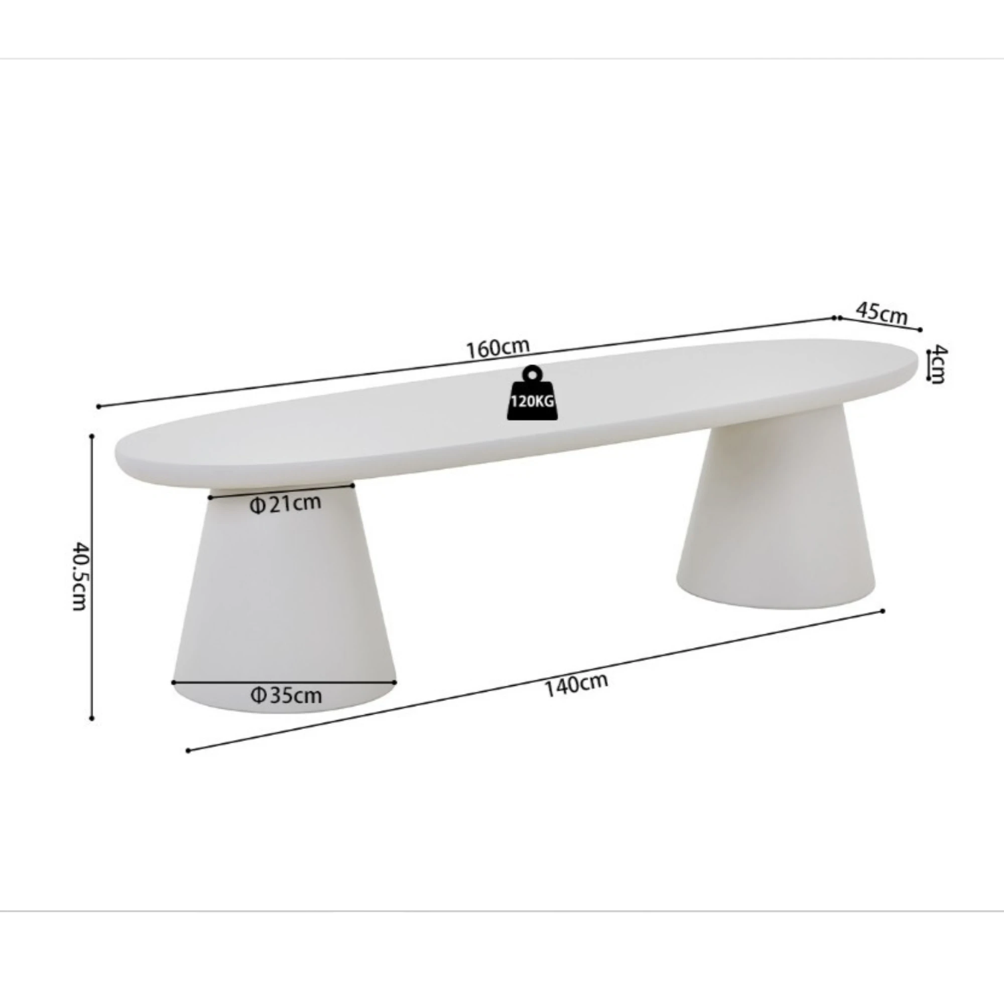 Meuble Tv 160 cm ciment écru – Image 2