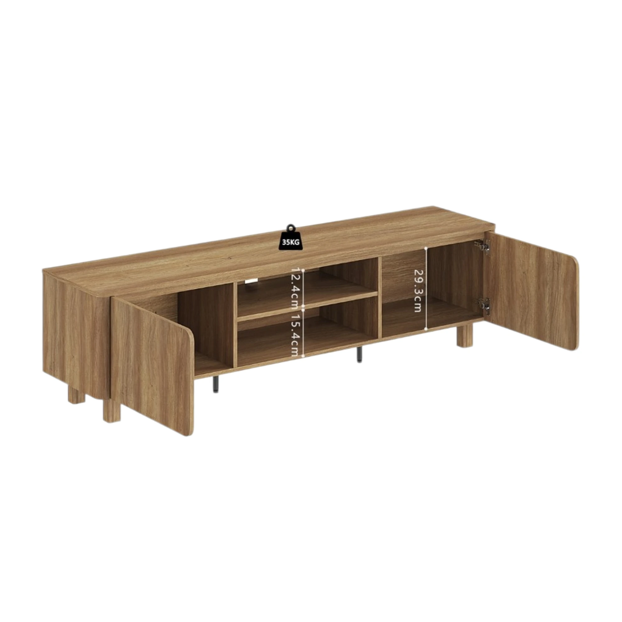 Meubles Tv 170 cm malibu décor chêne naturel – Image 3