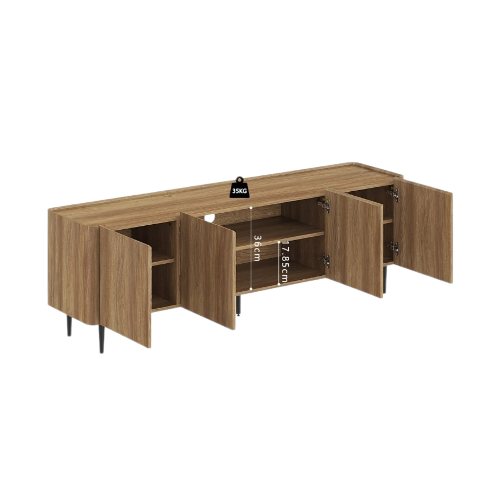 Meuble Tv 170 cm kyoto décor chêne naturel – Image 3